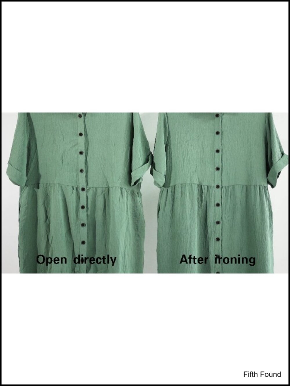 Women's Babydoll Dress Short Sleeve Button Down with Pockets - Picture 6 of 6